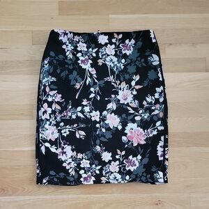 White House Black Market Pink and White Knee-Length Pencil Skirt